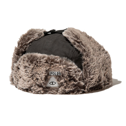 POLER MILITARY FUR VISOR CAP ポーラー ミリタリー ファー バイザー キャップ 253MCV0083【メンズ フライトキャップ ファーキャップ 防寒 アウトドア 冬小物 刺繍ロゴ 25FW】