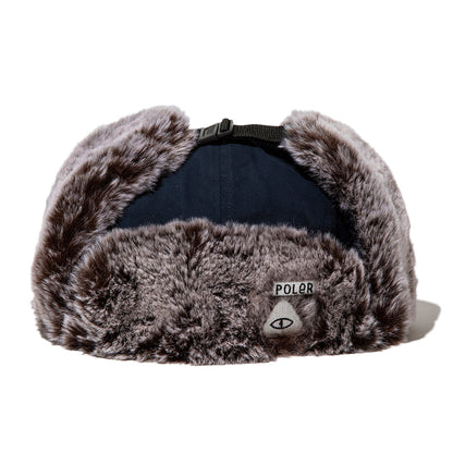 POLER MILITARY FUR VISOR CAP ポーラー ミリタリー ファー バイザー キャップ 253MCV0083【メンズ フライトキャップ ファーキャップ 防寒 アウトドア 冬小物 刺繍ロゴ 25FW】