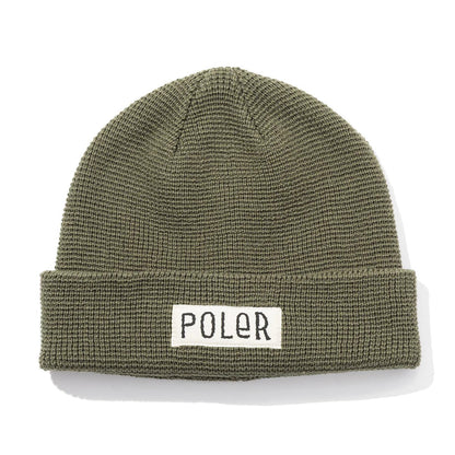 POLER WORKERMAN BEANIE ポーラー ワーカーマン ビーニー 253MCV0104【メンズ ビーニー ニット帽 ロゴ ワッフルパターン 伸縮性 帽子 25FW】