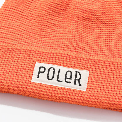 POLER WORKERMAN BEANIE ポーラー ワーカーマン ビーニー 253MCV0104【メンズ ビーニー ニット帽 ロゴ ワッフルパターン 伸縮性 帽子 25FW】