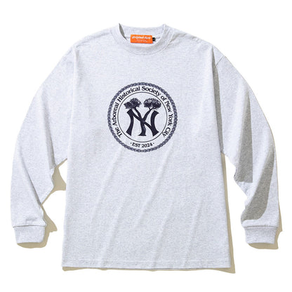 ORIGINAL ROSE NY WOOD LOGO LS TEE オリジナルローズ ニューヨーク ウッドロゴ ロングスリーブ Tシャツ OR25AT03【メンズ Tシャツ 長袖 カットソー グラフィックデザイン ボックスシルエット リラックスフィット 25FW】