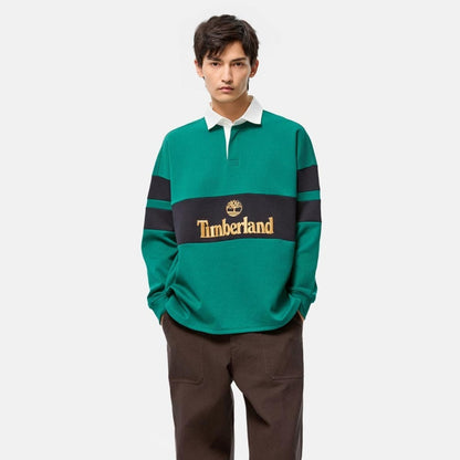 Timberland [TOKYO DESIGN COLLECTIVE] RUGBY SHIRTS ティンバーランド [トウキョウ デザイン コレクティブ]  ラグビー シャツ A5UTF【メンズ ロングTシャツ 長袖 刺繍 ブランドロゴ ユニセックス 25FW】