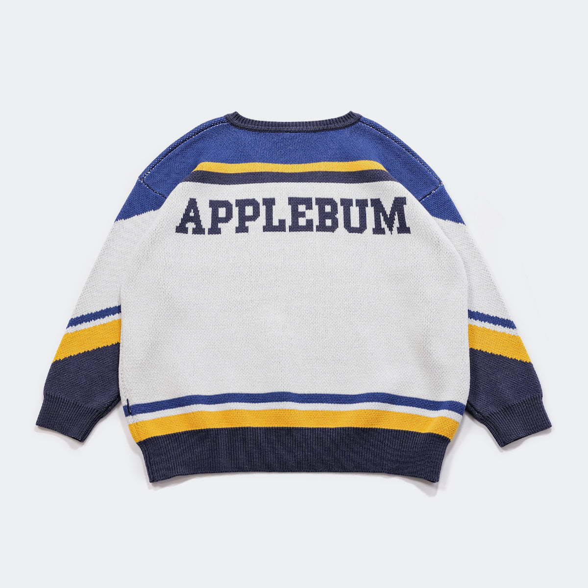 APPLEBUM Hockey Jerseys Knit Sweater アップルバム ホッケー ジャージーズ ニットセーター 2520505【メンズ ニット ホッケーシャツ ジャカード アルファベット 25FW】