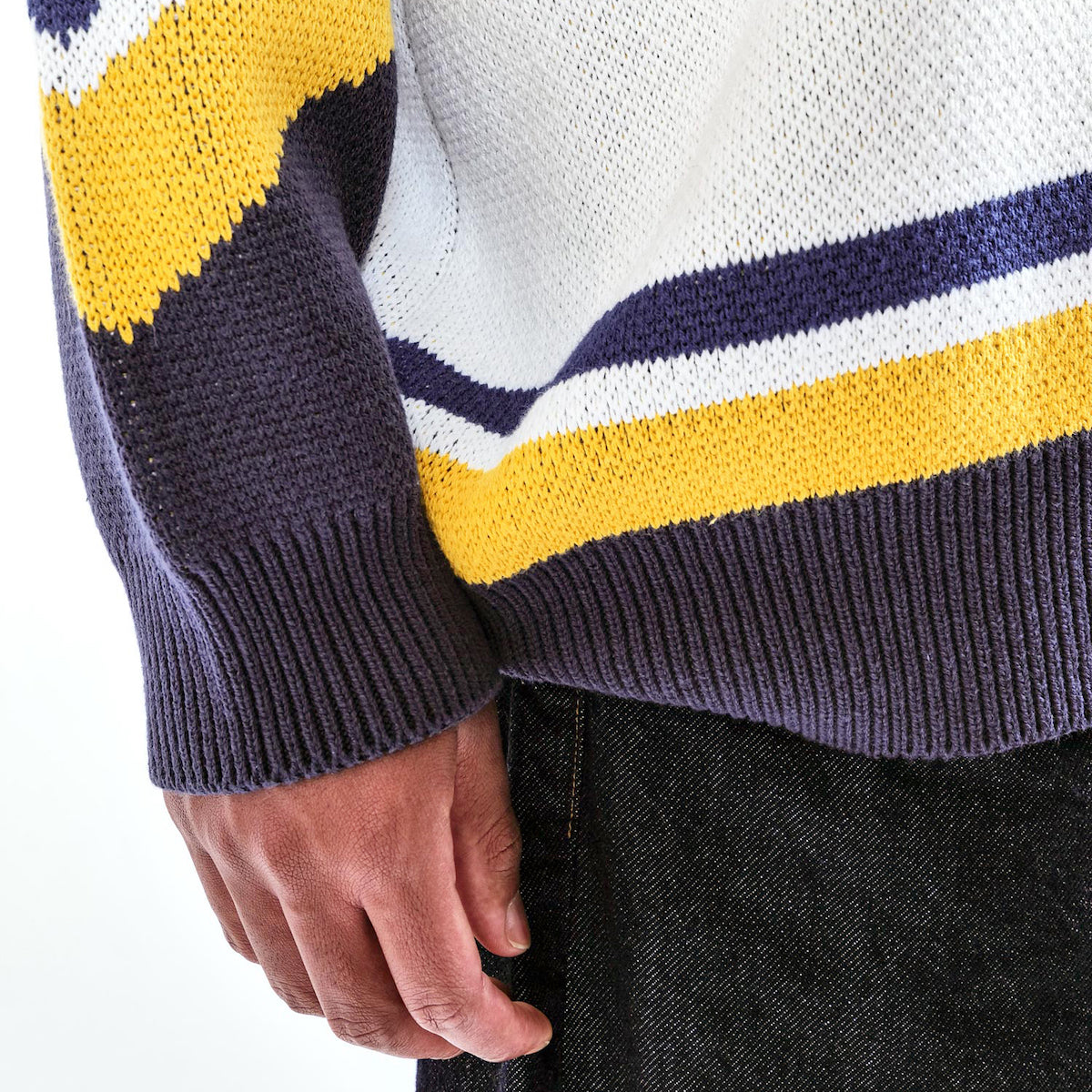 APPLEBUM Hockey Jerseys Knit Sweater アップルバム ホッケー ジャージーズ ニットセーター 2520505【メンズ ニット ホッケーシャツ ジャカード アルファベット 25FW】