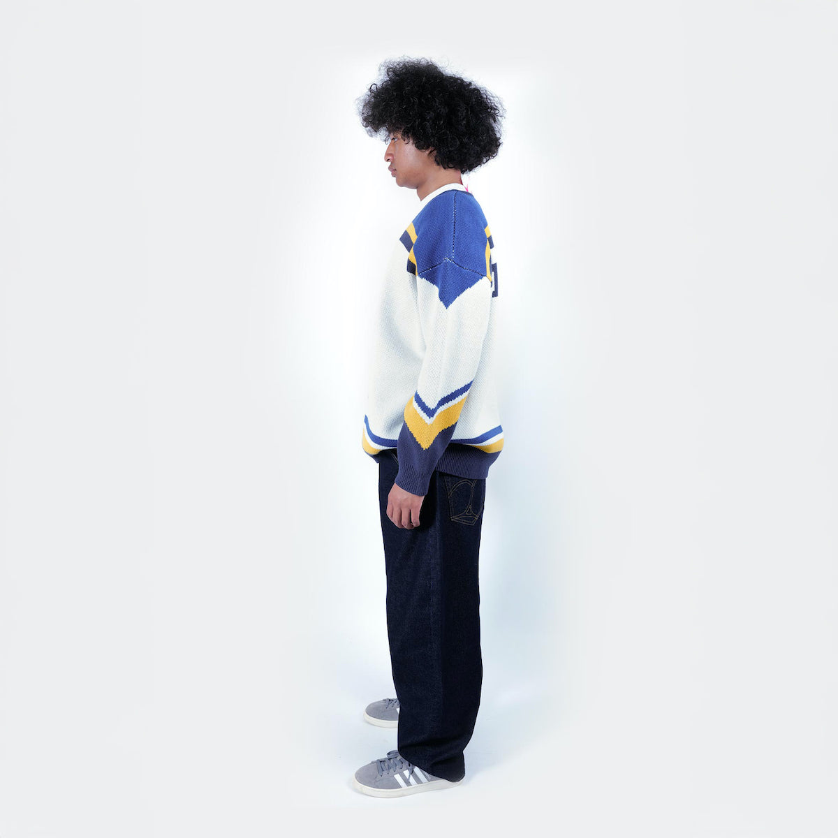 APPLEBUM Hockey Jerseys Knit Sweater アップルバム ホッケー ジャージーズ ニットセーター 2520505【メンズ ニット ホッケーシャツ ジャカード アルファベット 25FW】
