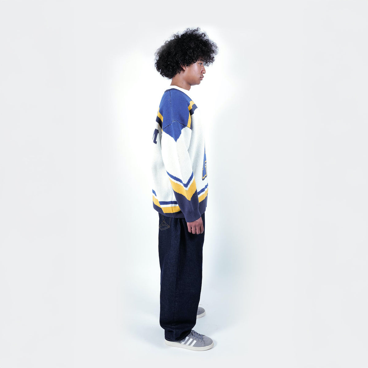 APPLEBUM Hockey Jerseys Knit Sweater アップルバム ホッケー ジャージーズ ニットセーター 2520505【メンズ ニット ホッケーシャツ ジャカード アルファベット 25FW】