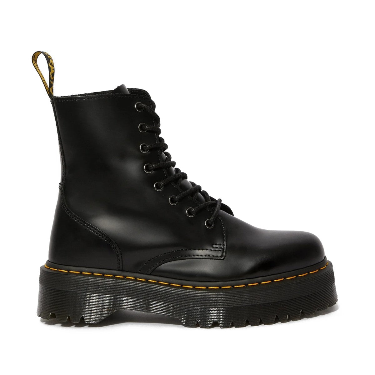 Dr. MARTENS JADON 8 HOLE BOOT ドクターマーチン JADON 8ホールブーツ DM-15265001-BLK【レディース 厚底 ブーツ ジップ ヒールループ イエローステッチ 25FW】