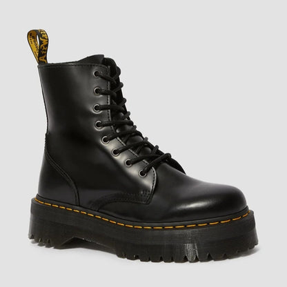 Dr. MARTENS JADON 8 HOLE BOOT ドクターマーチン JADON 8ホールブーツ DM-15265001-BLK【レディース 厚底 ブーツ ジップ ヒールループ イエローステッチ 25FW】