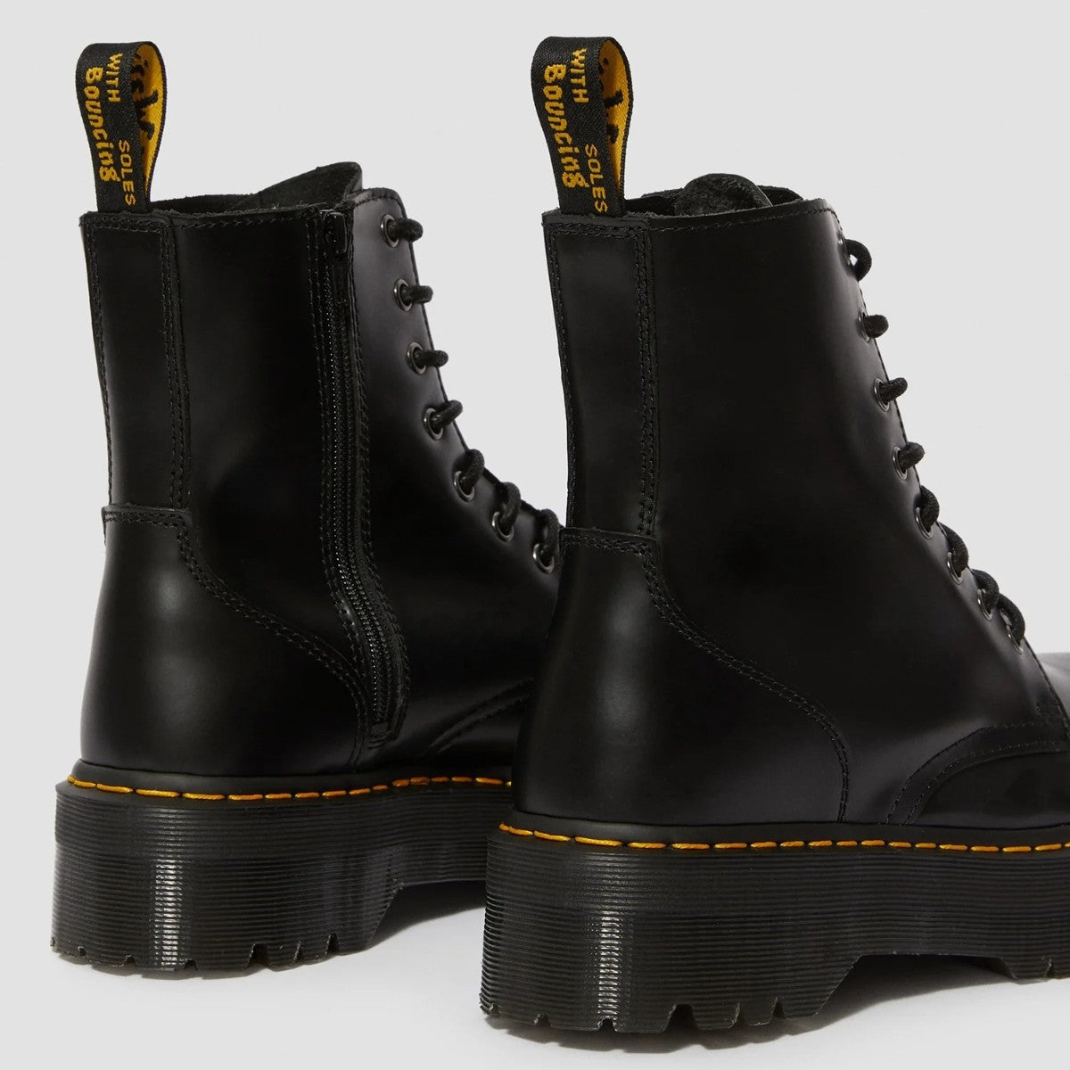 Dr. MARTENS JADON 8 HOLE BOOT ドクターマーチン JADON 8ホールブーツ DM-15265001-BLK【レディース 厚底 ブーツ ジップ ヒールループ イエローステッチ 25FW】