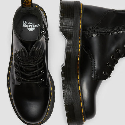 Dr. MARTENS JADON 8 HOLE BOOT ドクターマーチン JADON 8ホールブーツ DM-15265001-BLK【レディース 厚底 ブーツ ジップ ヒールループ イエローステッチ 25FW】