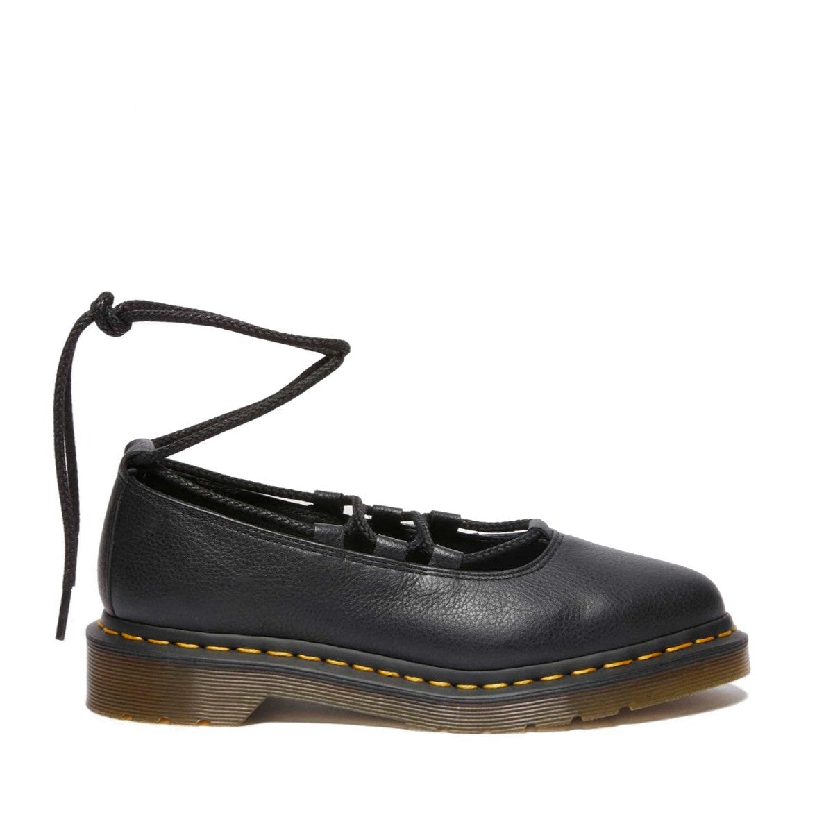 Dr. MARTENS ELPHIE II LACE-UP SHOE ドクターマーチン ELPHIE II レース アップ シューズ DM-40683001-BLK【レディース バレエシューズ ポインテッド フラット レザー 編み上げ 25FW】
