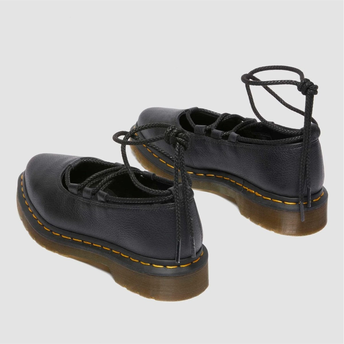 Dr. MARTENS ELPHIE II LACE-UP SHOE ドクターマーチン ELPHIE II レース アップ シューズ DM-40683001-BLK【レディース バレエシューズ ポインテッド フラット レザー 編み上げ 25FW】