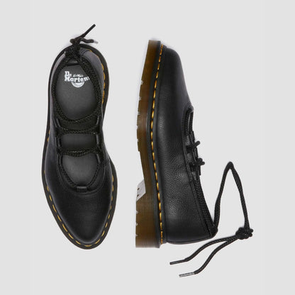 Dr. MARTENS ELPHIE II LACE-UP SHOE ドクターマーチン ELPHIE II レース アップ シューズ DM-40683001-BLK【レディース バレエシューズ ポインテッド フラット レザー 編み上げ 25FW】