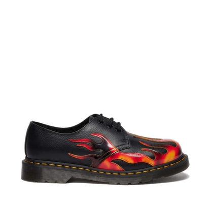Dr. MARTENS 1461 FLAME 3 HOLE SHOE ドクターマーチン 1461 FLAME 3 ホール シューズ DM-41604001-BKRD【メンズ シューズ 3ホール フレーム アップリケ レザー 25FW】