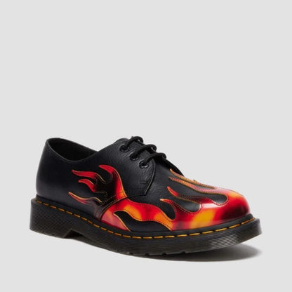 Dr. MARTENS 1461 FLAME 3 HOLE SHOE ドクターマーチン 1461 FLAME 3 ホール シューズ DM-41604001-BKRD【メンズ シューズ 3ホール フレーム アップリケ レザー 25FW】
