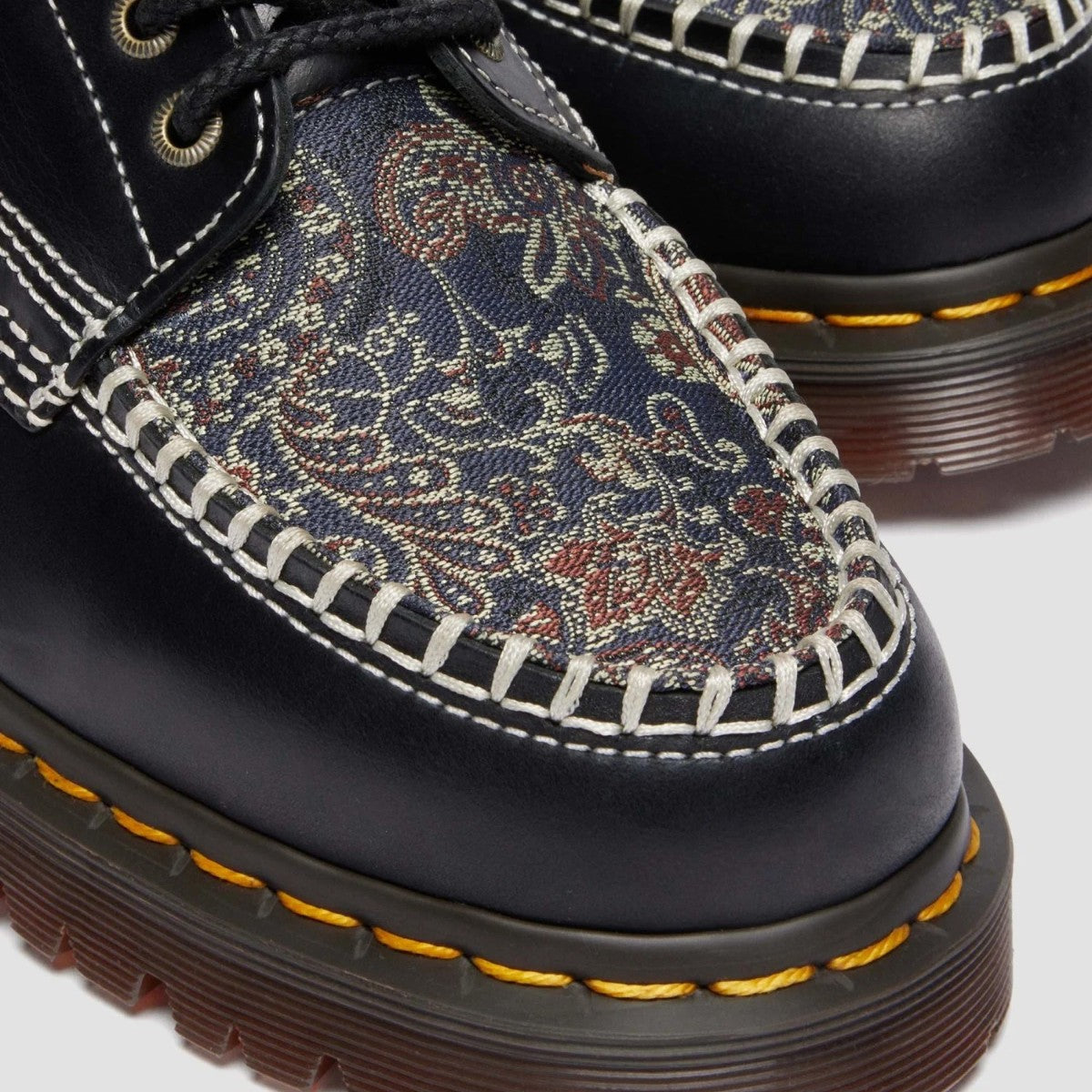 Dr. MARTENS LOWELL 4 HOLE SHOE ドクターマーチン LOWELL 4 ホール シューズ DM-41613001-BK【メンズ シューズ レースアップ モックトゥ レザーソール ジャカード 25FW】