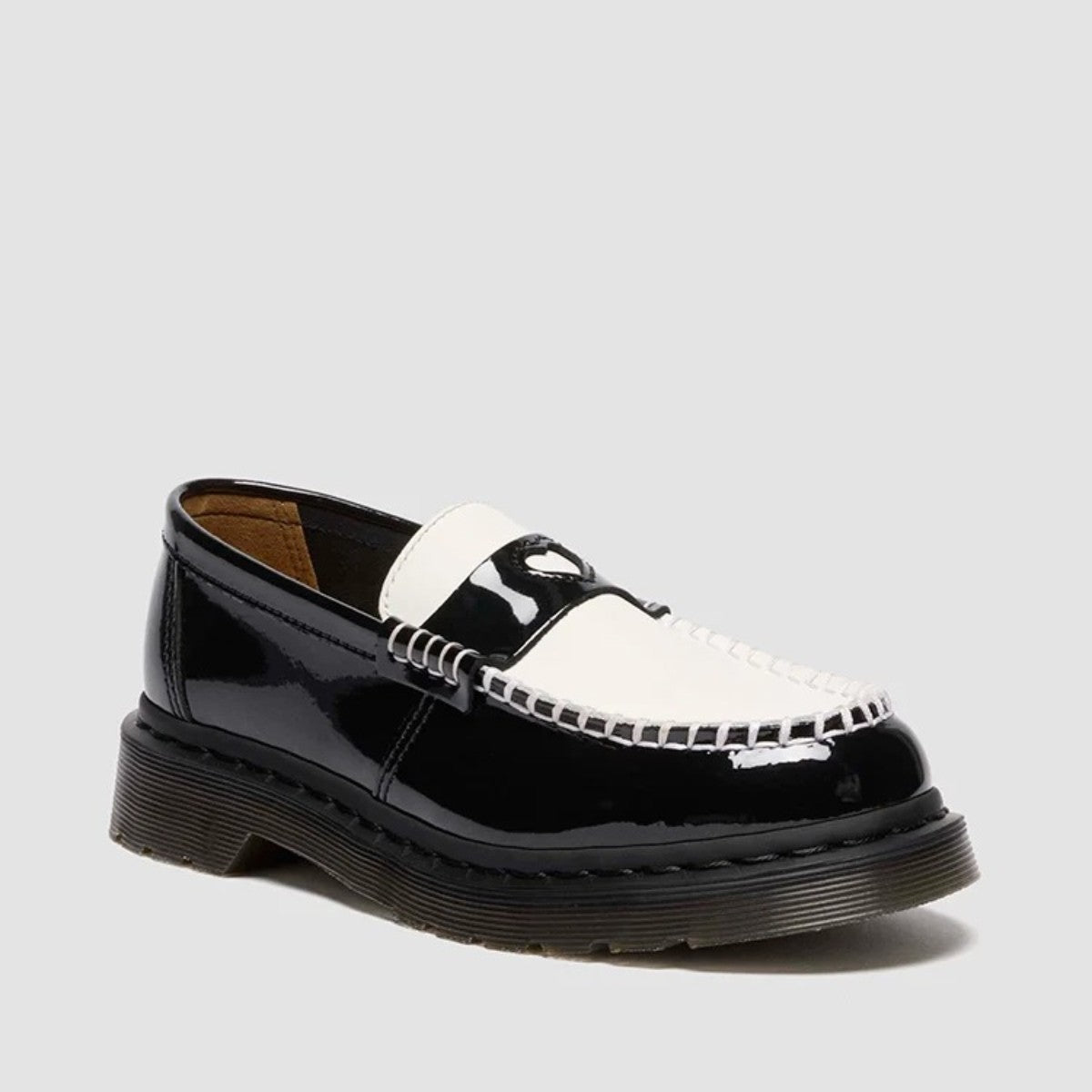 Dr. MARTENS PENTON HEART LOAFER SHOE ドクターマーチン PENTON HEART ローファー シューズ DM-41676001-BKWH【レディース ローファー ペントン ツートン モックトゥ レザー 25FW】