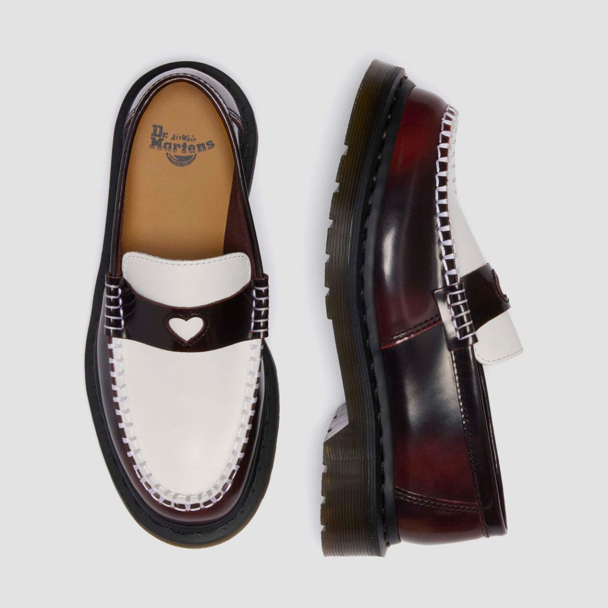 Dr. MARTENS PENTON HEART LOAFER SHOE ドクターマーチン PENTON HEART ローファー シューズ DM-42594600-CRE-WH【レディース ローファー ペントン ツートン モックトゥ レザー 25FW】