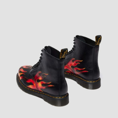 Dr. MARTENS 1460 PASCAL FLAME 8 HOLE BOOT ドクターマーチン 1460 PASCAL FLAME 8 ホール ブーツ DM41517001-BKRED【メンズ 8ホール ブーツ フレーム レザー DMSソール 25FW】
