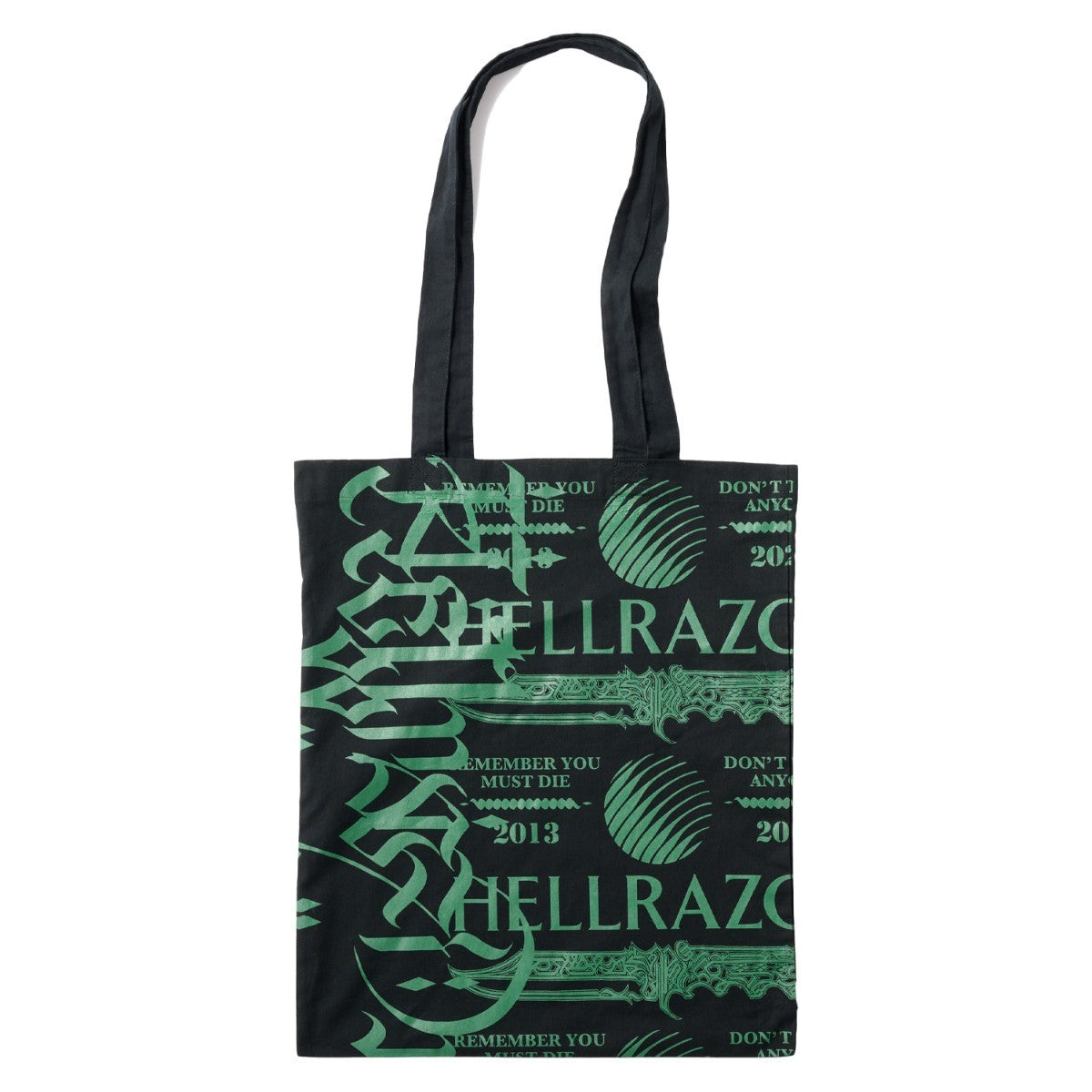 Hellrazor LETTER TOTE BAG ヘルレイザー レター トートバッグ 01125SPZYS0803【メンズ 鞄 トートバッグ グラフィック ロゴ  25FW】