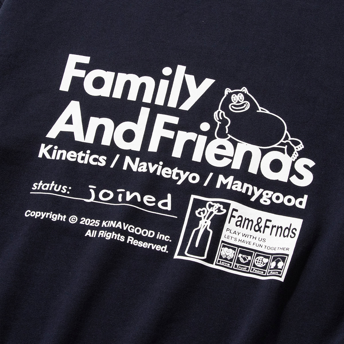 NAVIETOKYO Kinetics x NAVIETOKYO x MANY GOOD F&F Hoodie ネイビートーキョー ファミリー&フレンズ フーディ NVTK-MNGD-04【メンズ パーカー プルオーバー ロゴ グラフィック コラボ 25FW】