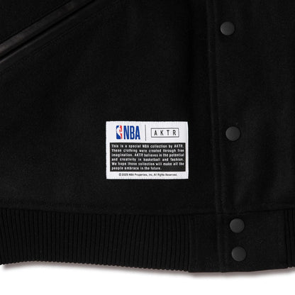 AKTR NBAxAKTR VARSITY JACKET アクター NBAxAKTR バーシティジャケット 225-055010【メンズ スタジャン ジャケット 牛革 メルトン 裏地 刺繍 25FW】