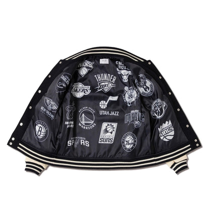 AKTR NBAxAKTR VARSITY JACKET アクター NBAxAKTR バーシティジャケット 225-055010【メンズ スタジャン ジャケット 牛革 メルトン 裏地 刺繍 25FW】