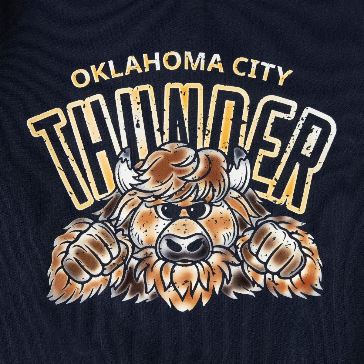 AKTR NBAxAKTR VINTAGE SWEAT CN OKC アクター NBAxAKTR ヴィンテージ スウェット CN OKC 225-061010【メンズ クルーネック スウェット ヴィンテージ 裏パイル プリント 加工 25FW】