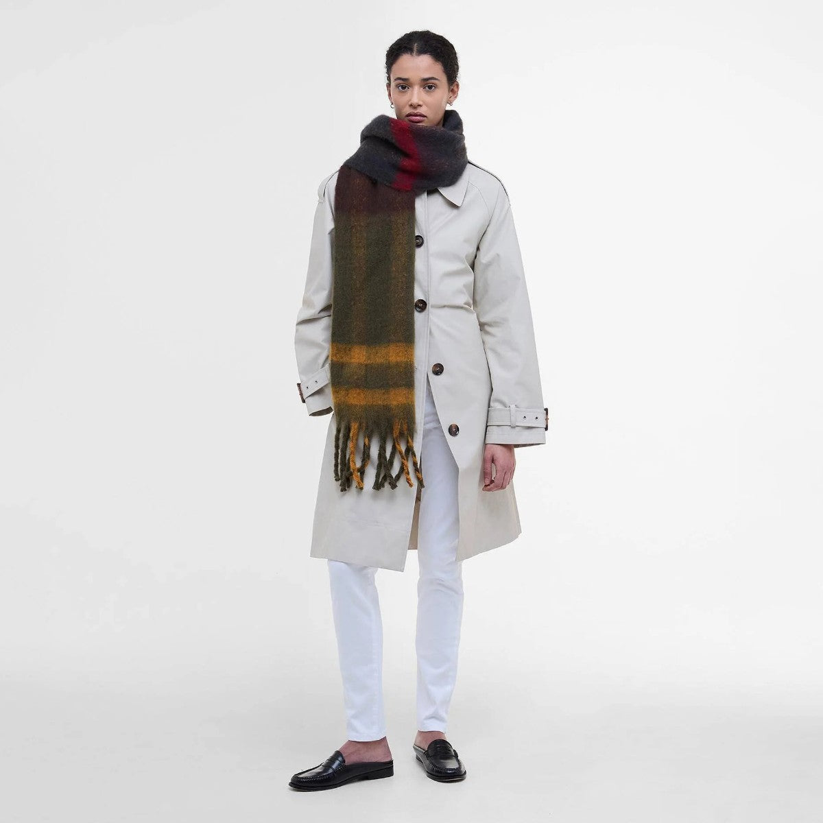Barbour Isla Tartan Boucle Scarf バブアー アイラ タータン ブークレ スカーフ LSC0293TN11【メンズ スカーフ タータン チェック マフラー 25FW】