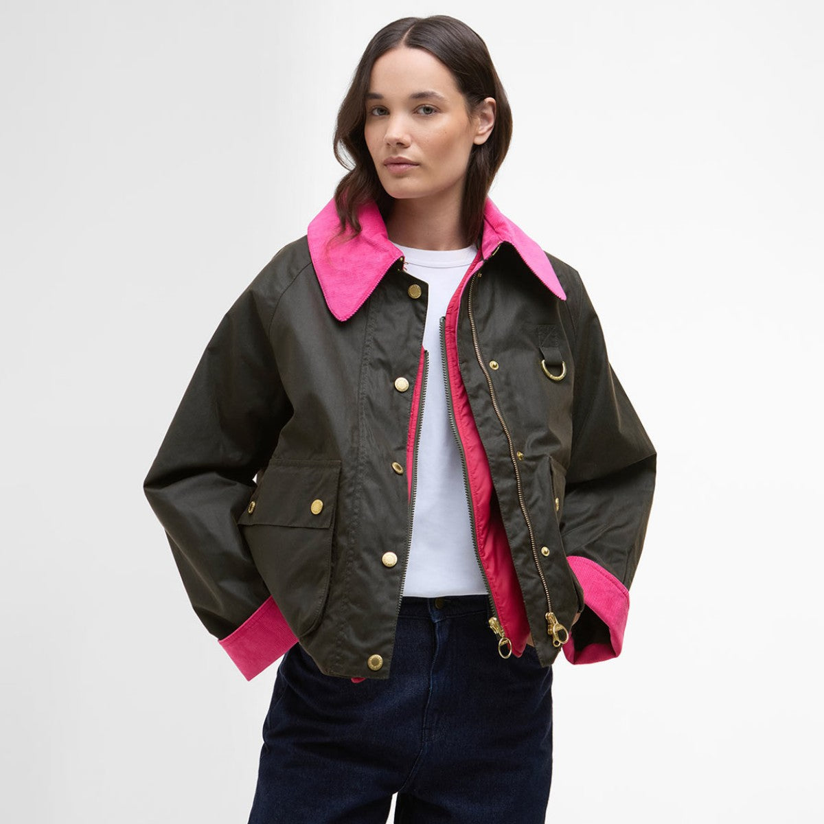 Barbour Spey Icon Wax Short Jacket バブアー スペイ アイコン ワックス ショート ジャケット LWX1515OL71【レディース ジャケット ワックス アウター ユニセックス 25FW】