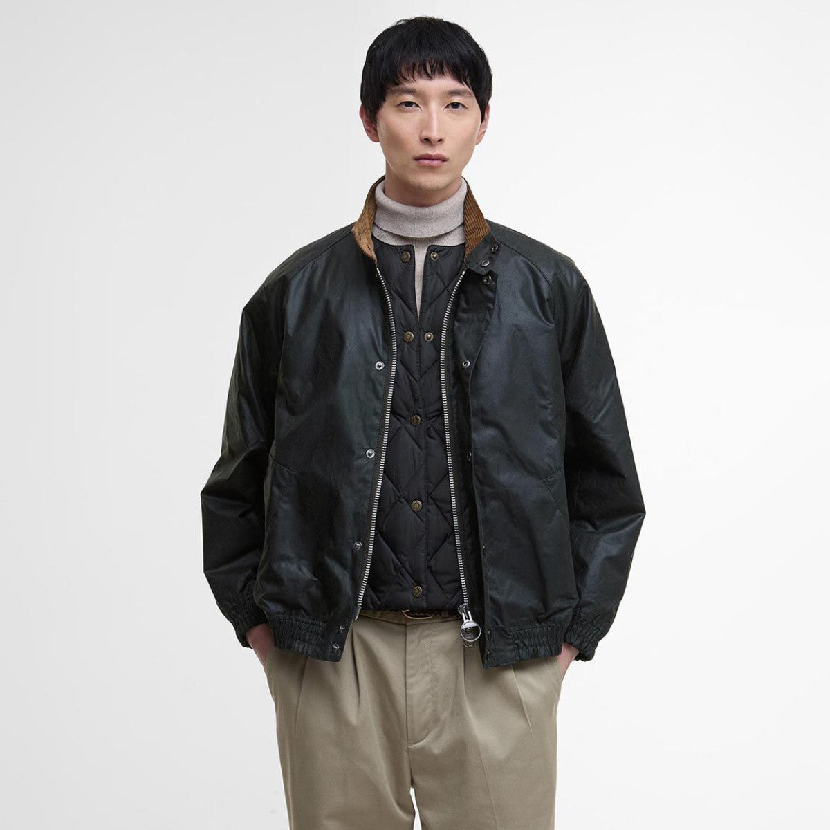 Barbour Transport Stand Collar Wax Blouson バブアー トランスポート スタンドカラー ワックス ブルゾン MWX2497SG91【メンズ ジャケット スタンドカラー アウター ユニセックス 25FW】