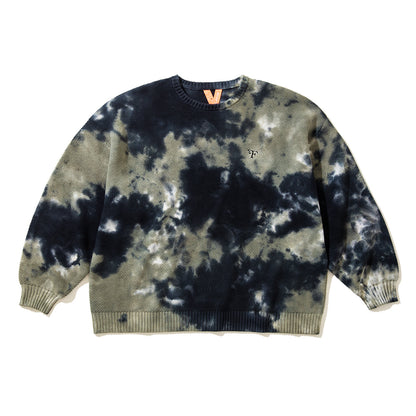 FLATLUX Moss Sweater "2025" フラットラックス モスセーター "2025" FX24-509【メンズ セーター タイダイニット コットンニット オーバーサイズ 鹿の子編み 25FW】