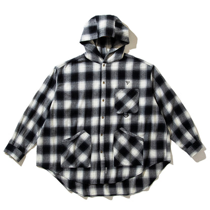 FLATLUX Venti Hooded Shirt フラットラックス ベンティ フーデッド シャツ FX25-507【メンズ ネルシャツ フーディー ポンチョ シャツ ライトアウター フランネル 25FW】