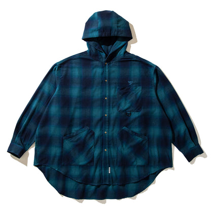 FLATLUX Venti Hooded Shirt フラットラックス ベンティ フーデッド シャツ FX25-507【メンズ ネルシャツ フーディー ポンチョ シャツ ライトアウター フランネル 25FW】