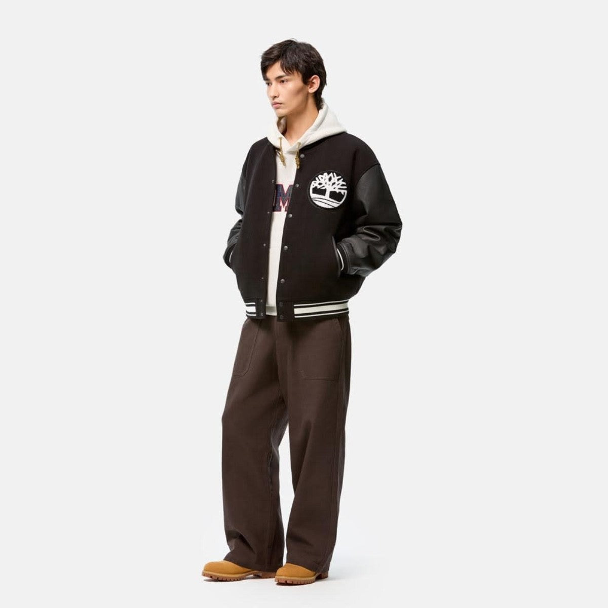 Timberland [TOKYO DESIGN COLLECTIVE] Varsity Jacket ティンバーランド [トウキョウ デザイン コレクティブ] バーシティ ジャケット A2AW8001【メンズ ジャケット レザー 中綿 保温性 クラフト ワークウェア 25FW】