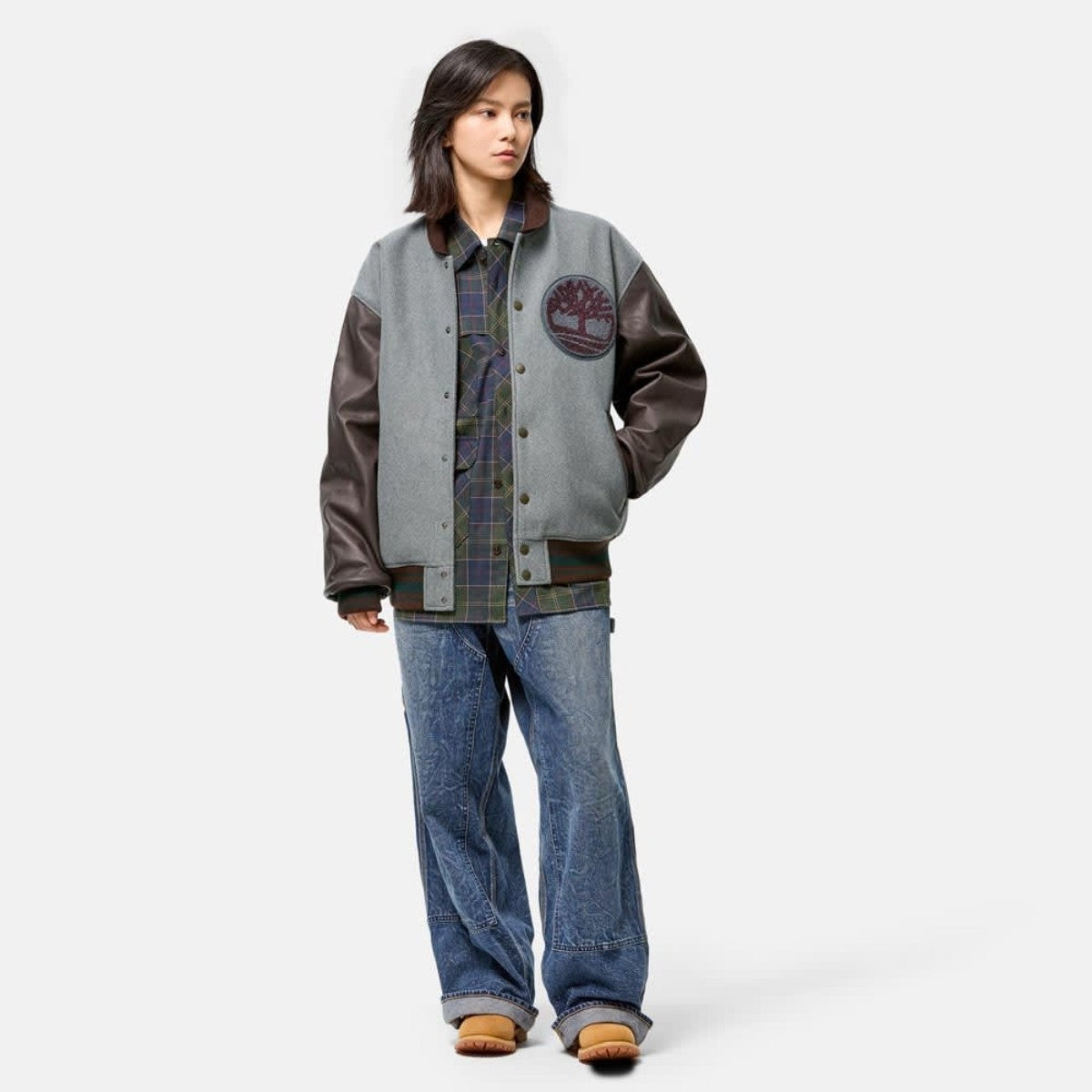 Timberland [TOKYO DESIGN COLLECTIVE] Varsity Jacket ティンバーランド [トウキョウ デザイン コレクティブ] バーシティ ジャケット A2AW8317【メンズ ジャケット レザー 中綿 保温性 クラフト ワークウェア 25FW】