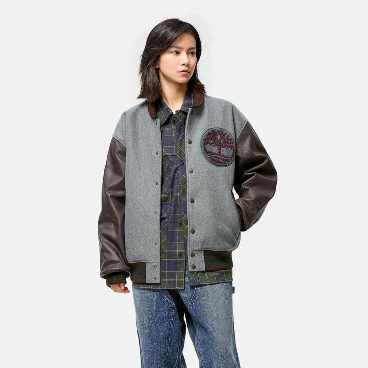 Timberland [TOKYO DESIGN COLLECTIVE] Varsity Jacket ティンバーランド [トウキョウ デザイン コレクティブ] バーシティ ジャケット A2AW8317【メンズ ジャケット レザー 中綿 保温性 クラフト ワークウェア 25FW】