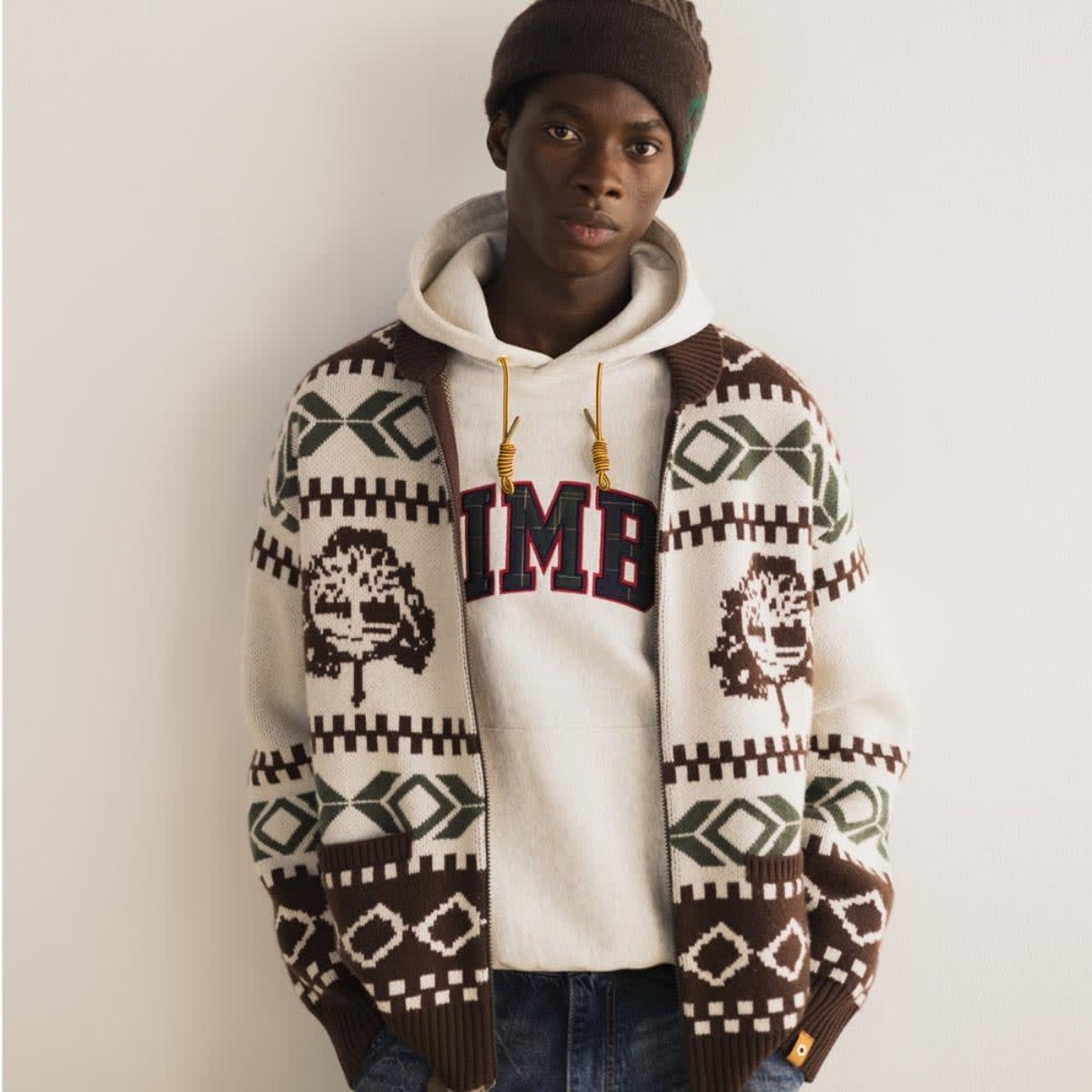 Timberland [TOKYO DESIGN COLLECTIVE] Cowichan Sweater ティンバーランド [トウキョウ デザイン コレクティブ] カウチン セーター A2CMJ243【メンズ ニット ウール カウチン 伝統 防寒 クラフト 25FW】