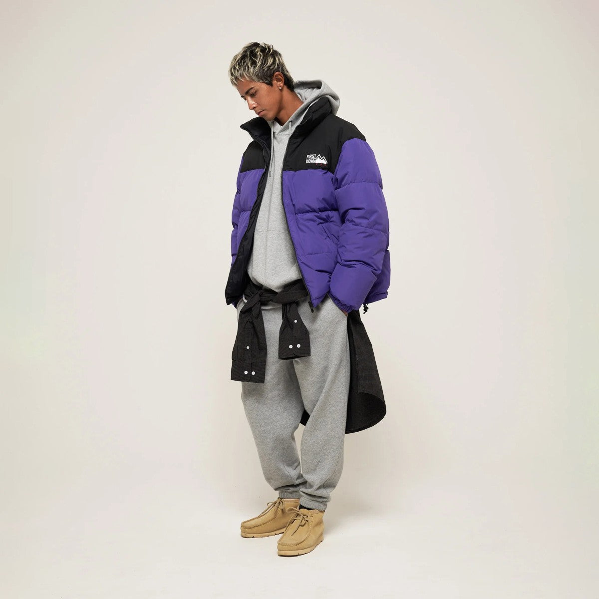 FIRST DOWN  BUBBLE DOWN JKT MICROFT(R) ファーストダウン バブルダウンジャケット マイクロフト F942001【メンズ ダウンジャケット リバーシブル 撥水 防風 保温性 25FW】