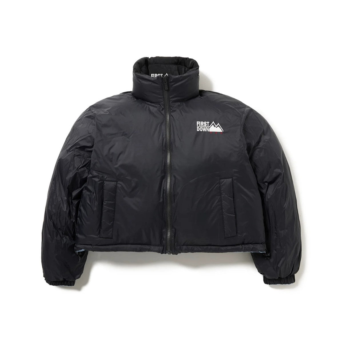 FIRST DOWN SHORT BUBBLE DOWN JKT ファーストダウン ショート バブルダウンジャケット F942006【レディース ショートダウン リバーシブル サテン 保温性 軽量 25FW】