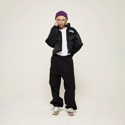 FIRST DOWN SHORT BUBBLE DOWN JKT ファーストダウン ショート バブルダウンジャケット F942006【レディース ショートダウン リバーシブル サテン 保温性 軽量 25FW】