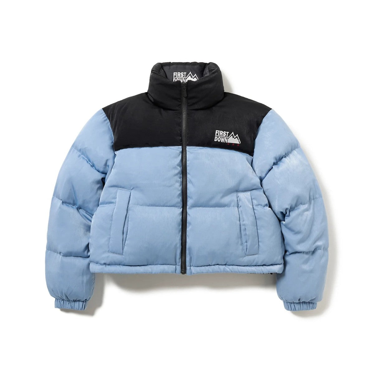 FIRST DOWN SHORT BUBBLE DOWN JKT ファーストダウン ショート バブルダウンジャケット F942006【レディース ショートダウン リバーシブル サテン 保温性 軽量 25FW】