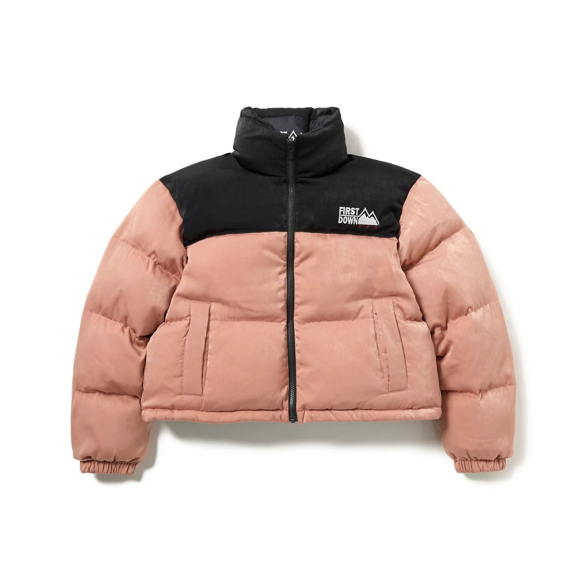 FIRST DOWN SHORT BUBBLE DOWN JKT ファーストダウン ショート バブルダウンジャケット F942006【レディース ショートダウン リバーシブル サテン 保温性 軽量 25FW】