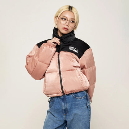 FIRST DOWN SHORT BUBBLE DOWN JKT ファーストダウン ショート バブルダウンジャケット F942006【レディース ショートダウン リバーシブル サテン 保温性 軽量 25FW】