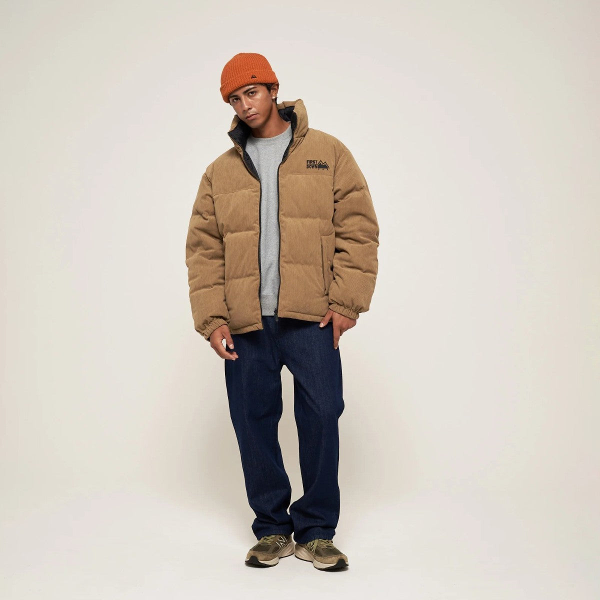 FIRST DOWN BUBBLE DOWN JKT CORDUROY ファーストダウン バブルダウンジャケット コーデュロイ F942032【メンズ ダウンジャケット コーデュロイ リバーシブル 保温性 軽量 25FW】