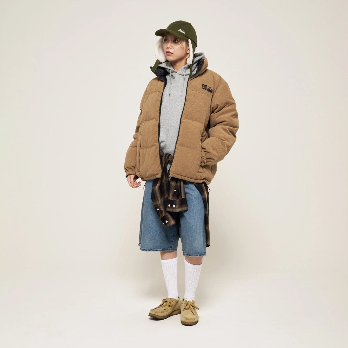 FIRST DOWN BUBBLE DOWN JKT CORDUROY ファーストダウン バブルダウンジャケット コーデュロイ F942032【メンズ ダウンジャケット コーデュロイ リバーシブル 保温性 軽量 25FW】