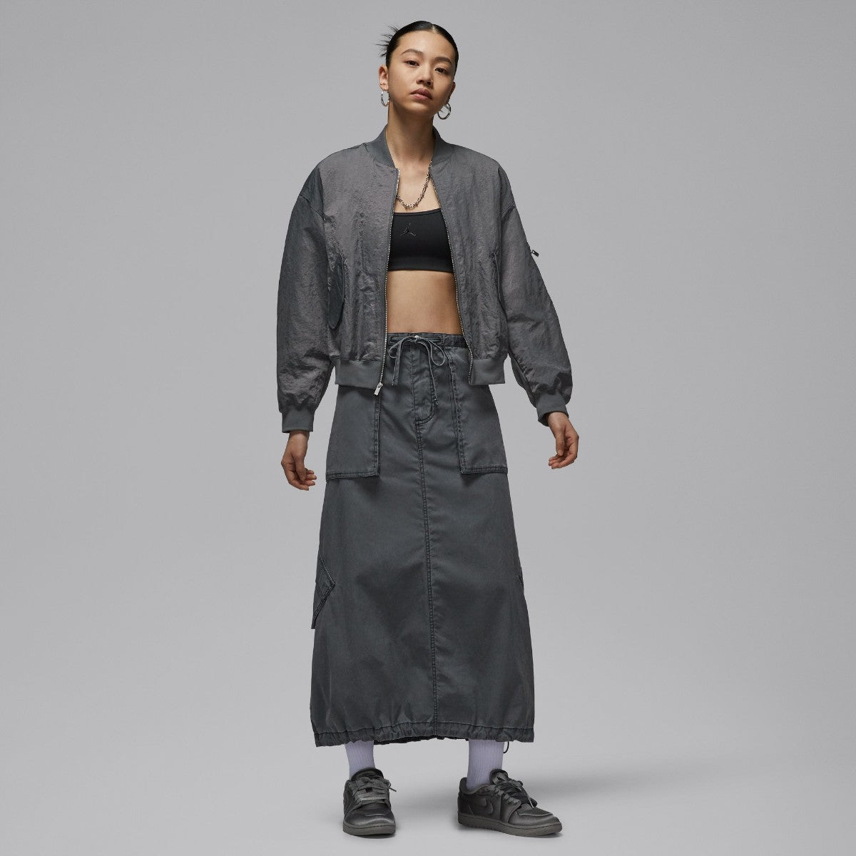 JORDAN BRAND Women'S Jordan Chicago Parachute Skirt ジョーダンブランド ウィメンズ ジョーダン シカゴ パラシュート スカート IF1048【レディース コットン素材 ウォッシュ加工 シルエットアレンジ リラックス 26SS】