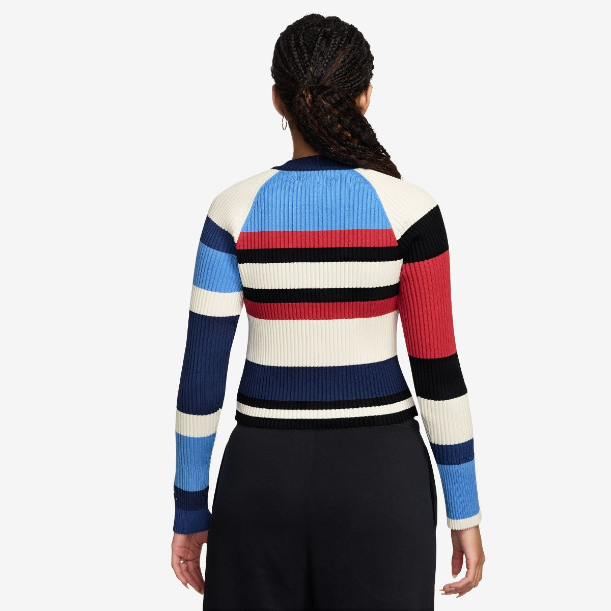 JORDAN BRAND Women's Long-Sleeve Striped Sweater ジョーダンブランド ウィメンズ ジョーダン FLT L/S トップ SWTR STRIPE II7143-412【レディース 長袖ニット ストライプセーター タイトシルエット 26SS】
