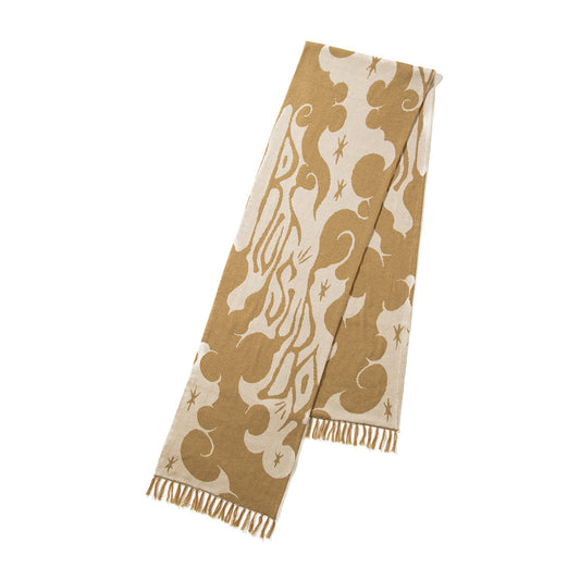 坩堝 Yu-Un JACQUARD SCARF (RUTSUBO× LOW MOROMI) RUTSUBO 遊雲 ジャカードスカーフ R25HO-LOW-AC【メンズ スカーフ ジャカード アート コラボ 25FW】