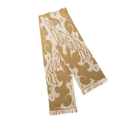 坩堝 Yu-Un JACQUARD SCARF (RUTSUBO× LOW MOROMI) RUTSUBO 遊雲 ジャカードスカーフ R25HO-LOW-AC【メンズ スカーフ ジャカード アート コラボ 25FW】